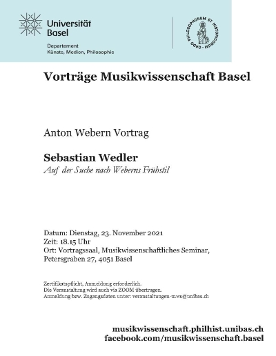 Flyer: Webern-Vortrag Wedler HS 2021